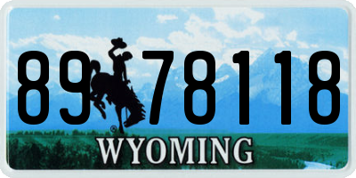 WY license plate 8978118