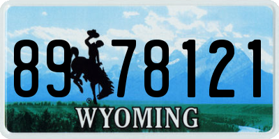 WY license plate 8978121