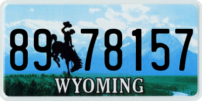 WY license plate 8978157