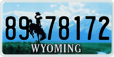 WY license plate 8978172