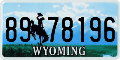 WY license plate 8978196