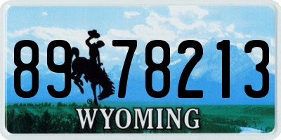 WY license plate 8978213