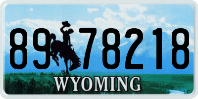 WY license plate 8978218