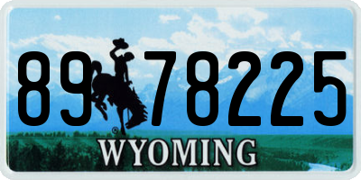 WY license plate 8978225