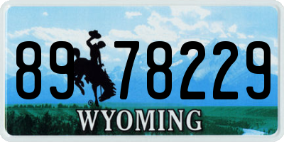 WY license plate 8978229