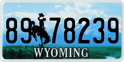 WY license plate 8978239