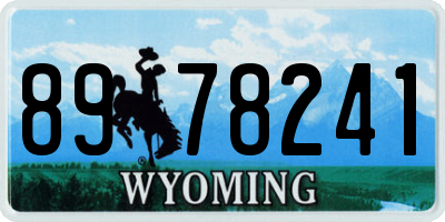 WY license plate 8978241