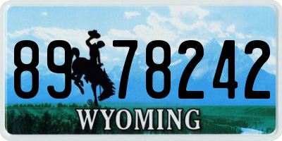 WY license plate 8978242