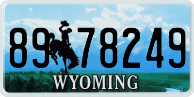 WY license plate 8978249