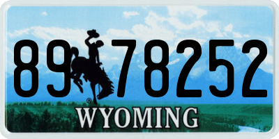WY license plate 8978252