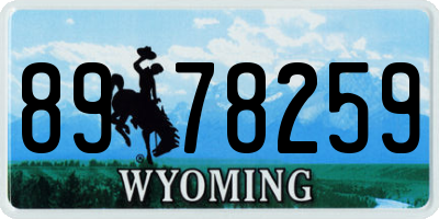 WY license plate 8978259