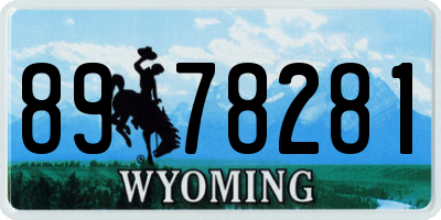 WY license plate 8978281