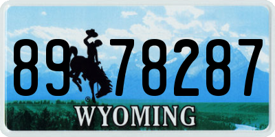 WY license plate 8978287