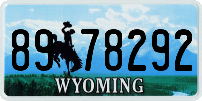WY license plate 8978292