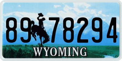 WY license plate 8978294