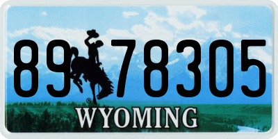 WY license plate 8978305