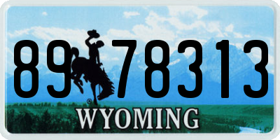 WY license plate 8978313