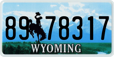 WY license plate 8978317