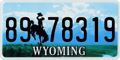 WY license plate 8978319