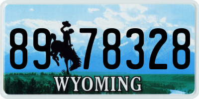 WY license plate 8978328