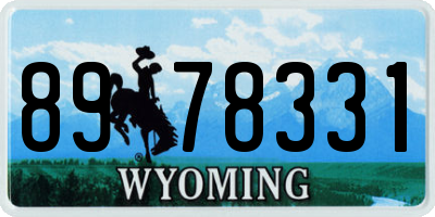 WY license plate 8978331