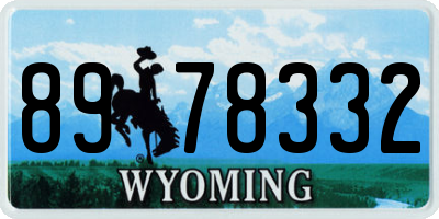 WY license plate 8978332