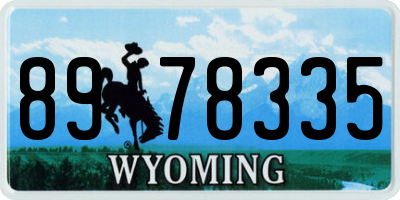 WY license plate 8978335