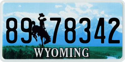 WY license plate 8978342