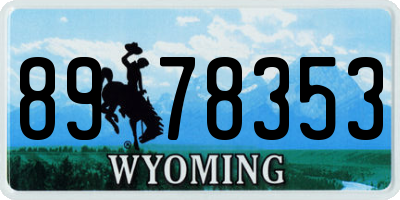 WY license plate 8978353