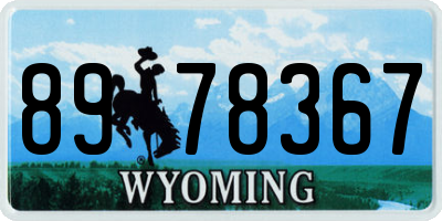 WY license plate 8978367