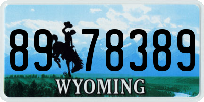 WY license plate 8978389