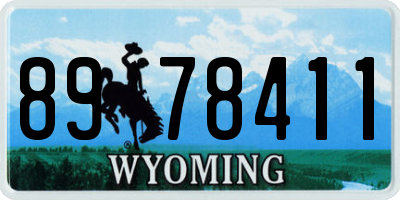 WY license plate 8978411
