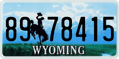 WY license plate 8978415