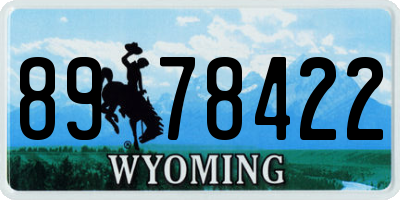 WY license plate 8978422