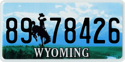 WY license plate 8978426