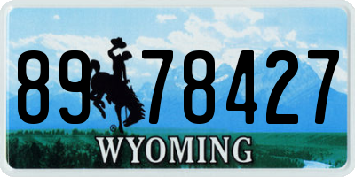 WY license plate 8978427