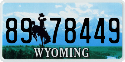 WY license plate 8978449