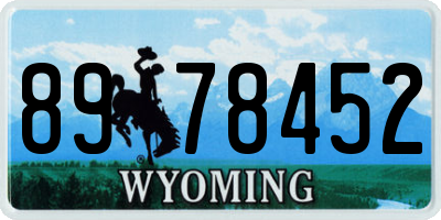 WY license plate 8978452