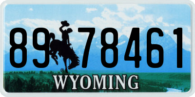 WY license plate 8978461