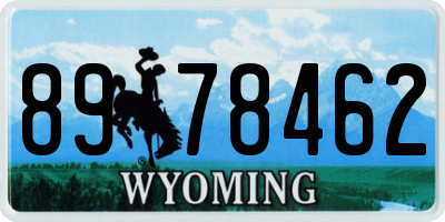 WY license plate 8978462