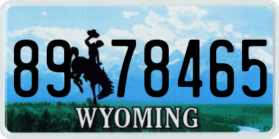 WY license plate 8978465