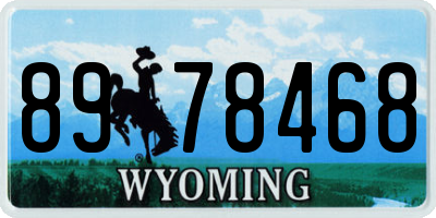 WY license plate 8978468