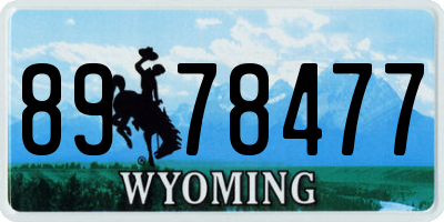 WY license plate 8978477