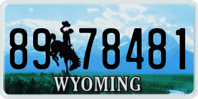 WY license plate 8978481