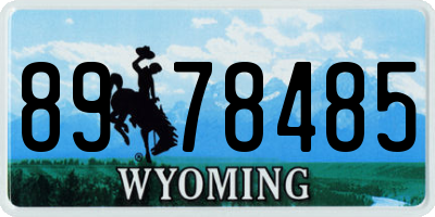 WY license plate 8978485