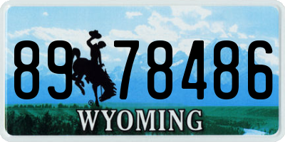 WY license plate 8978486