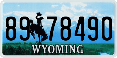 WY license plate 8978490