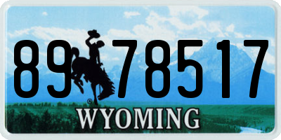 WY license plate 8978517