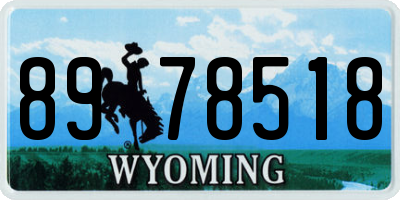 WY license plate 8978518