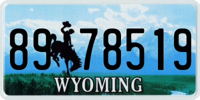 WY license plate 8978519